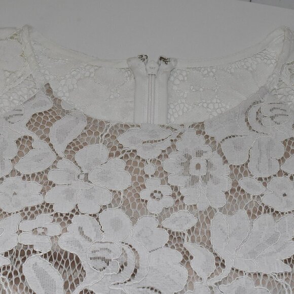 Vince Camuto Floral Lace Boho Shift Dress White Size 6 - Picture 7 of 16